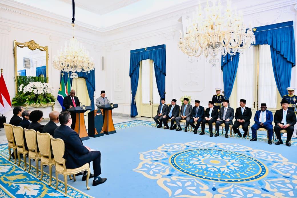 Presiden Prabowo: Kunjungan Presiden Ramaphosa Perkuat Persahabatan dan Kemitraan Strategis Indonesia-Afrika Selatan